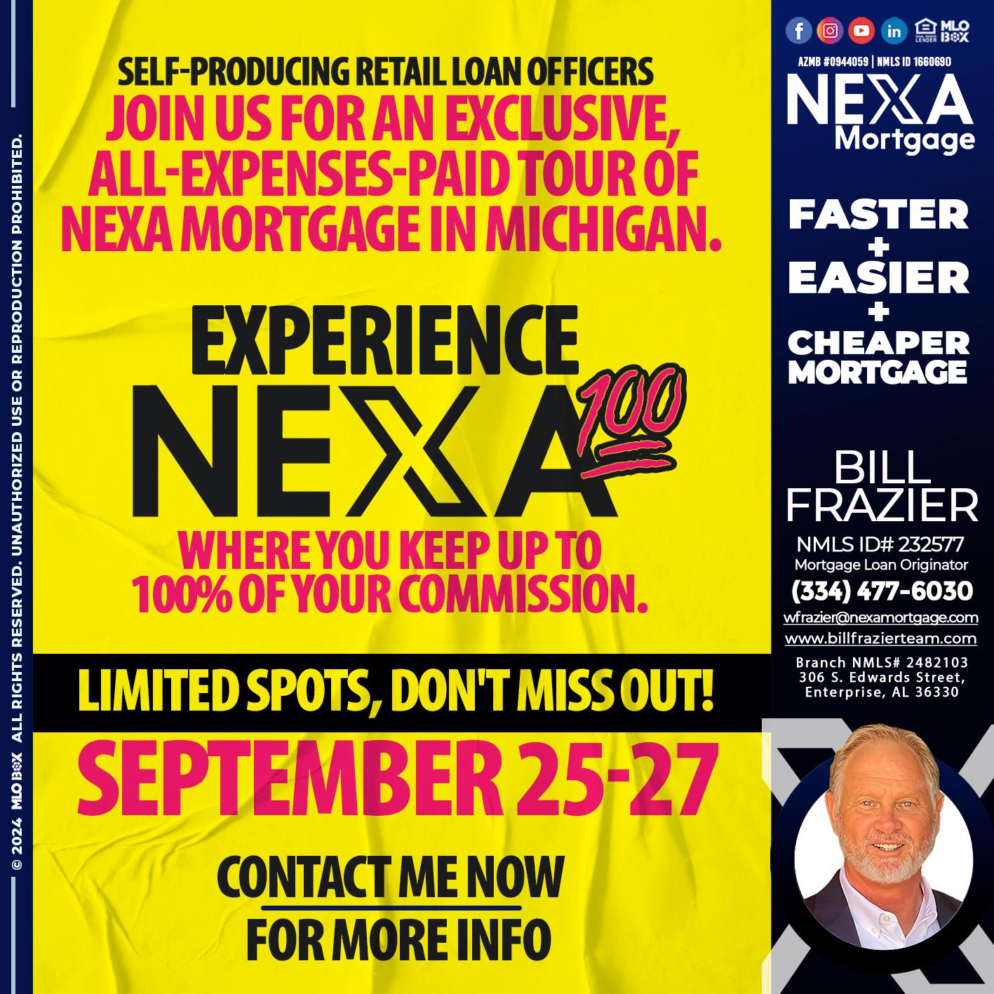 NEXA 100 - Bill Frazier -Mortgage Loan Originator