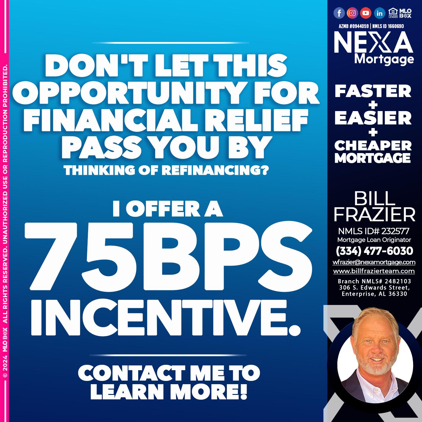 75 BP - Bill Frazier -Mortgage Loan Originator