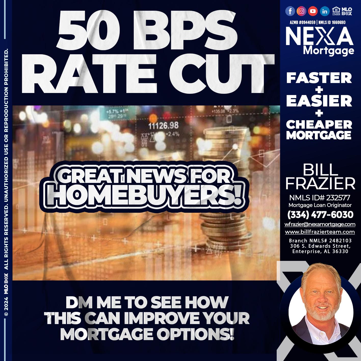50 BPS RATES - Bill Frazier -Mortgage Loan Originator