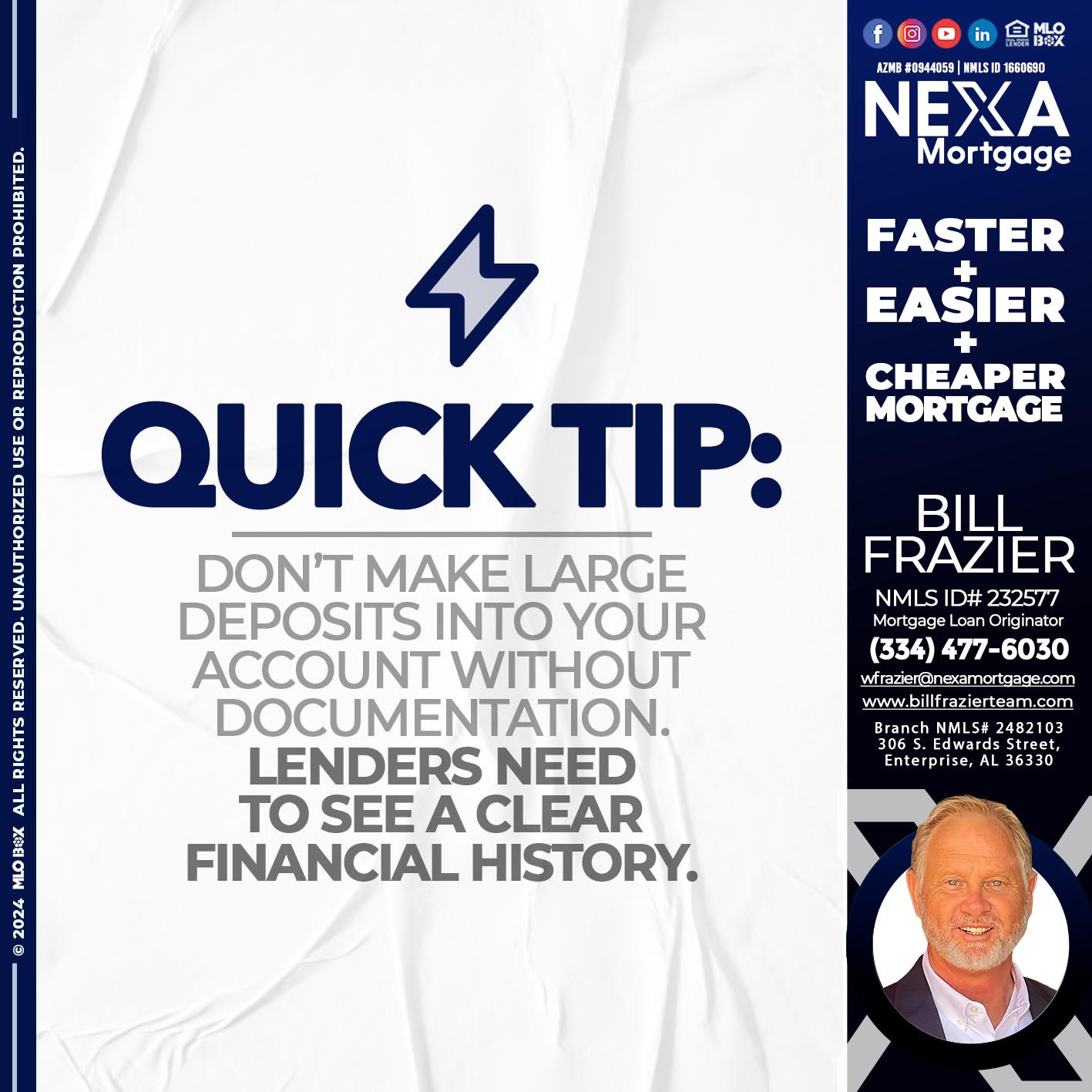 quick tip - Bill Frazier -Mortgage Loan Originator