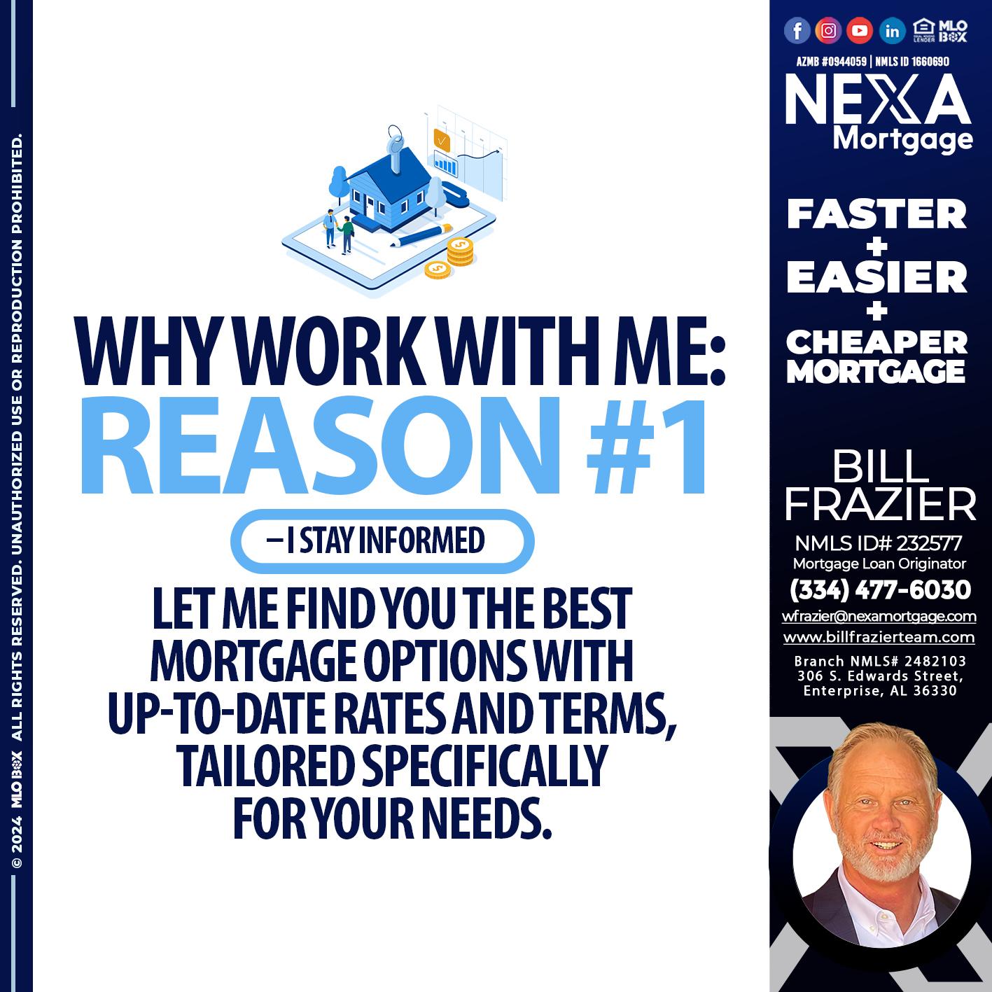 REASON 1 - Bill Frazier -Mortgage Loan Originator