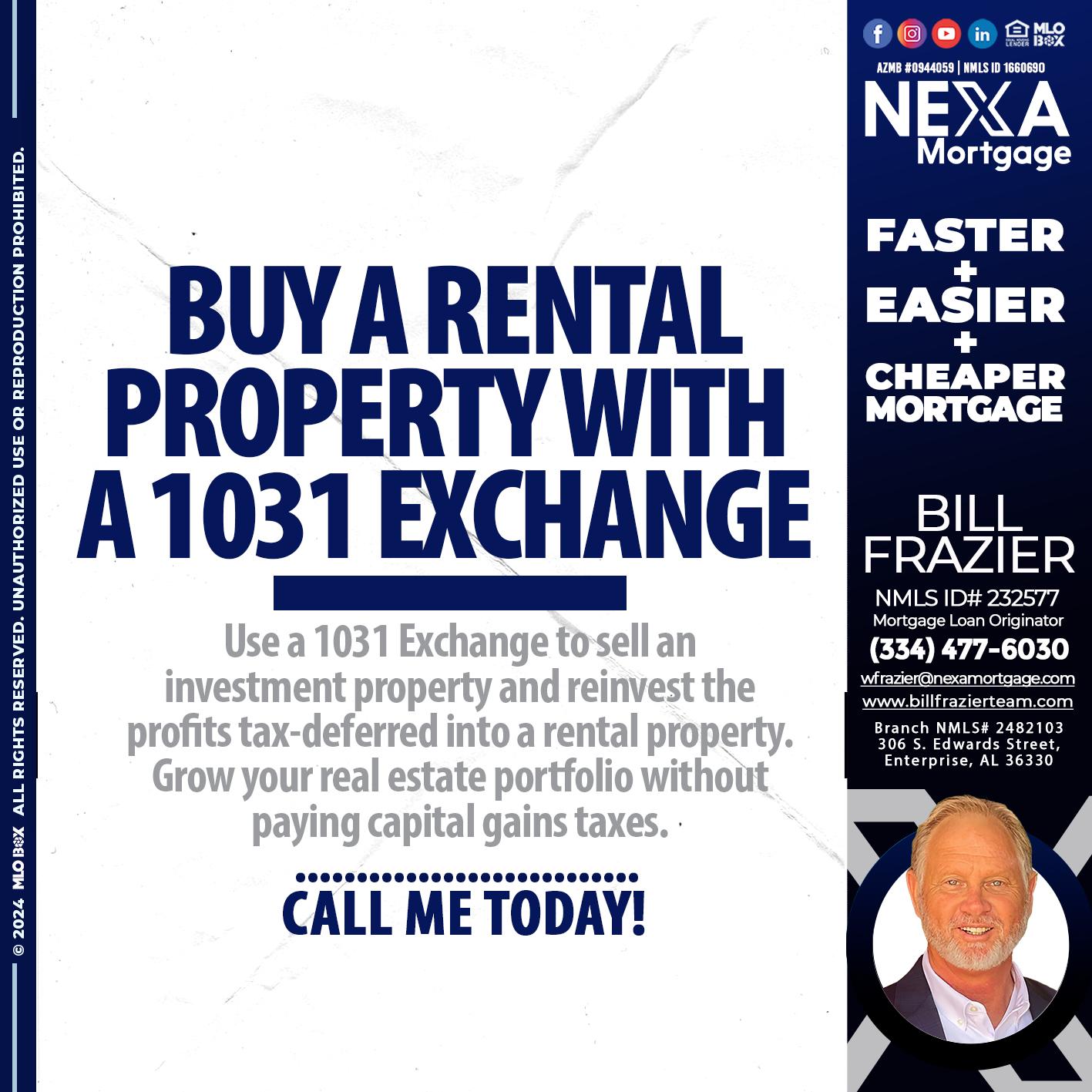 BUY A RENTAL PROPERTY - Bill Frazier -Mortgage Loan Originator