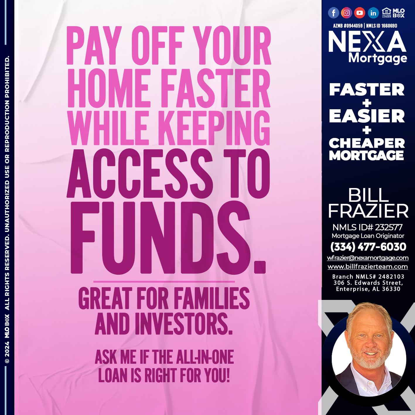 PAY OFF YOUR - Bill Frazier -Mortgage Loan Originator