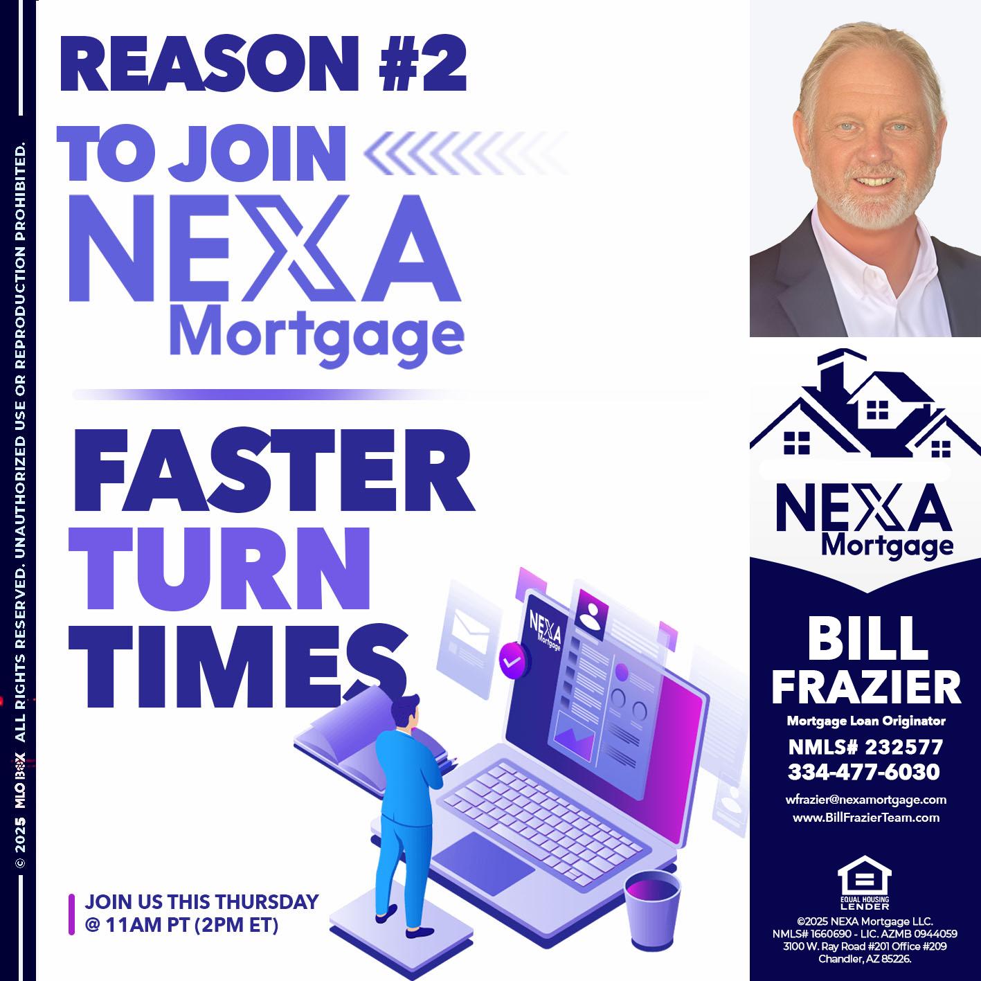 REASON 2 - Bill Frazier -Mortgage Loan Originator