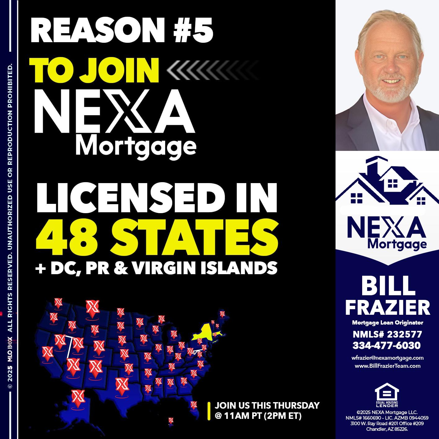 REASON 5 - Bill Frazier -Mortgage Loan Originator