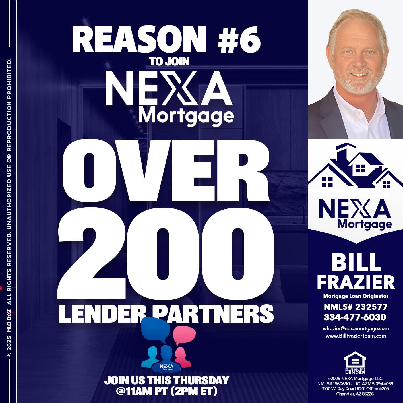 REASON 6 - Bill Frazier -Mortgage Loan Originator