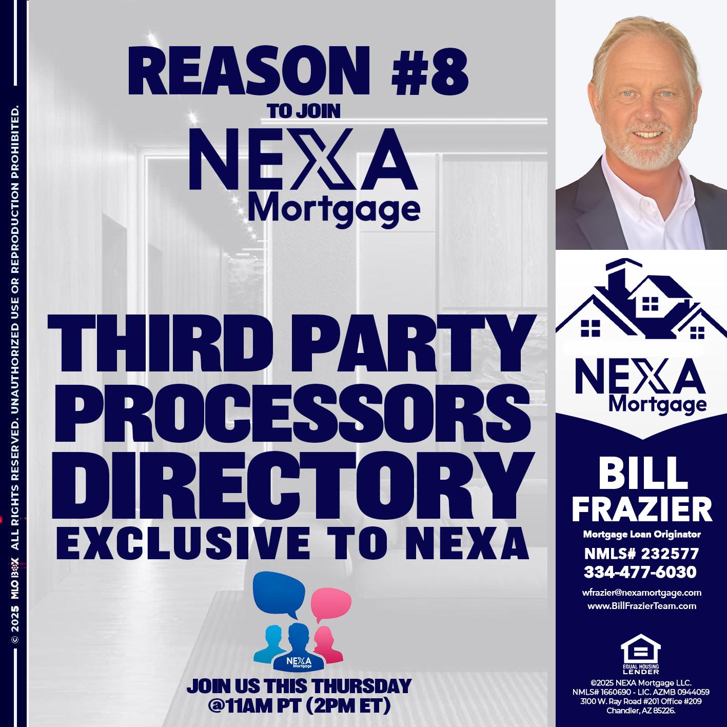 REASON 8 - Bill Frazier -Mortgage Loan Originator