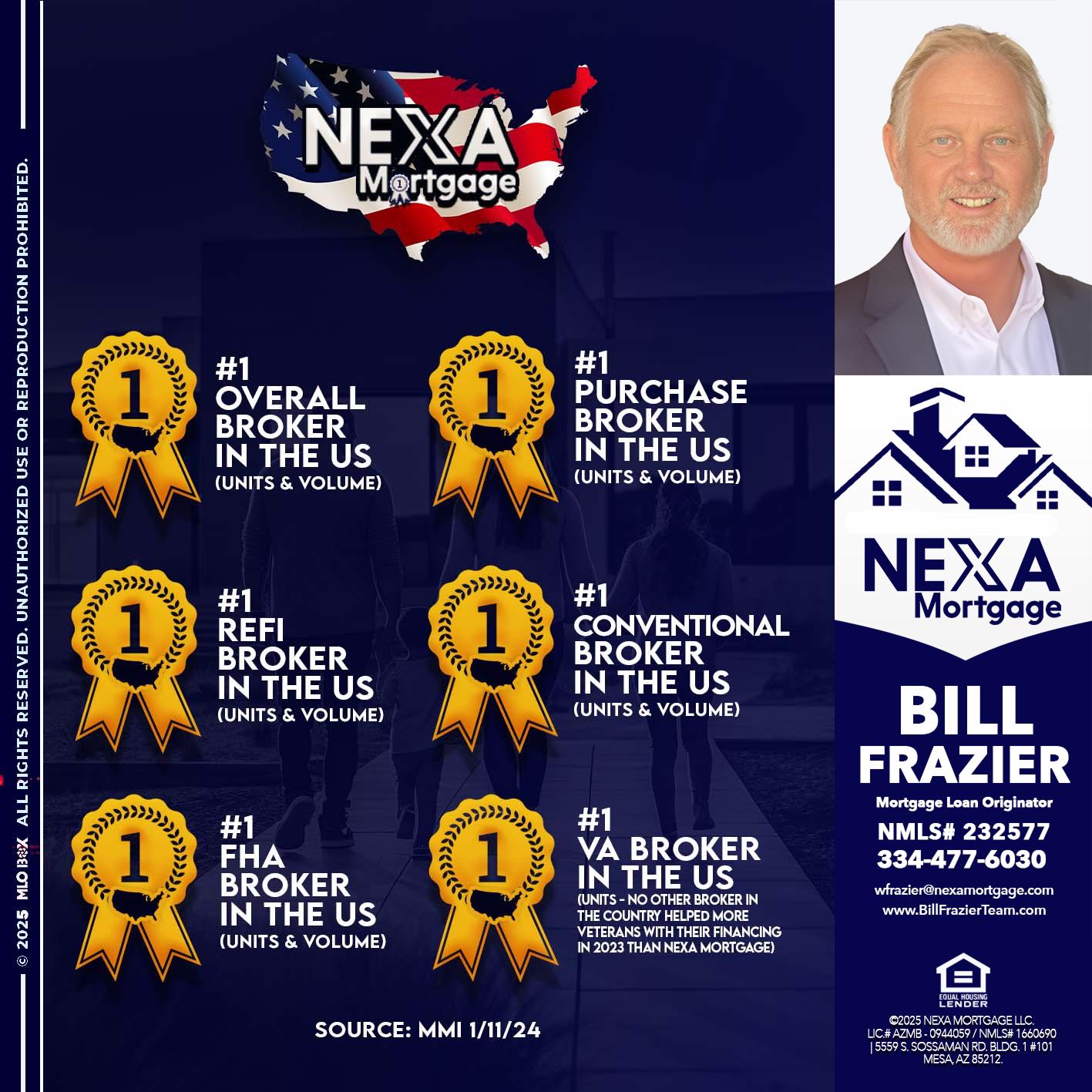 #1 - Bill Frazier -Mortgage Loan Originator