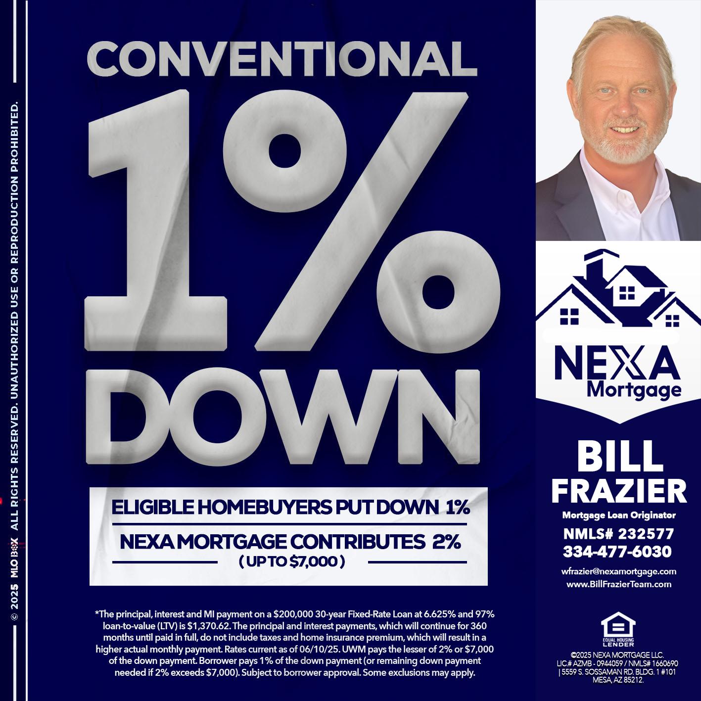 CONVENTIONAL - Bill Frazier -Mortgage Loan Originator