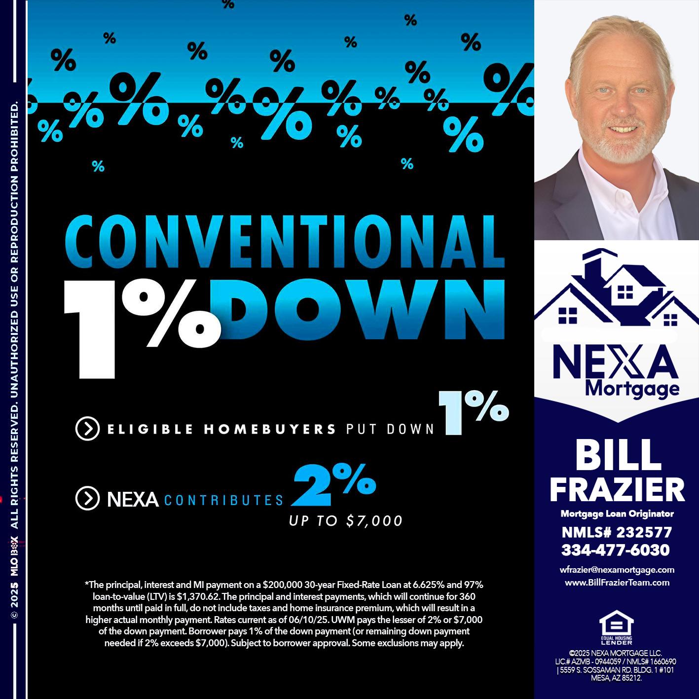 conventional - Bill Frazier -Mortgage Loan Originator