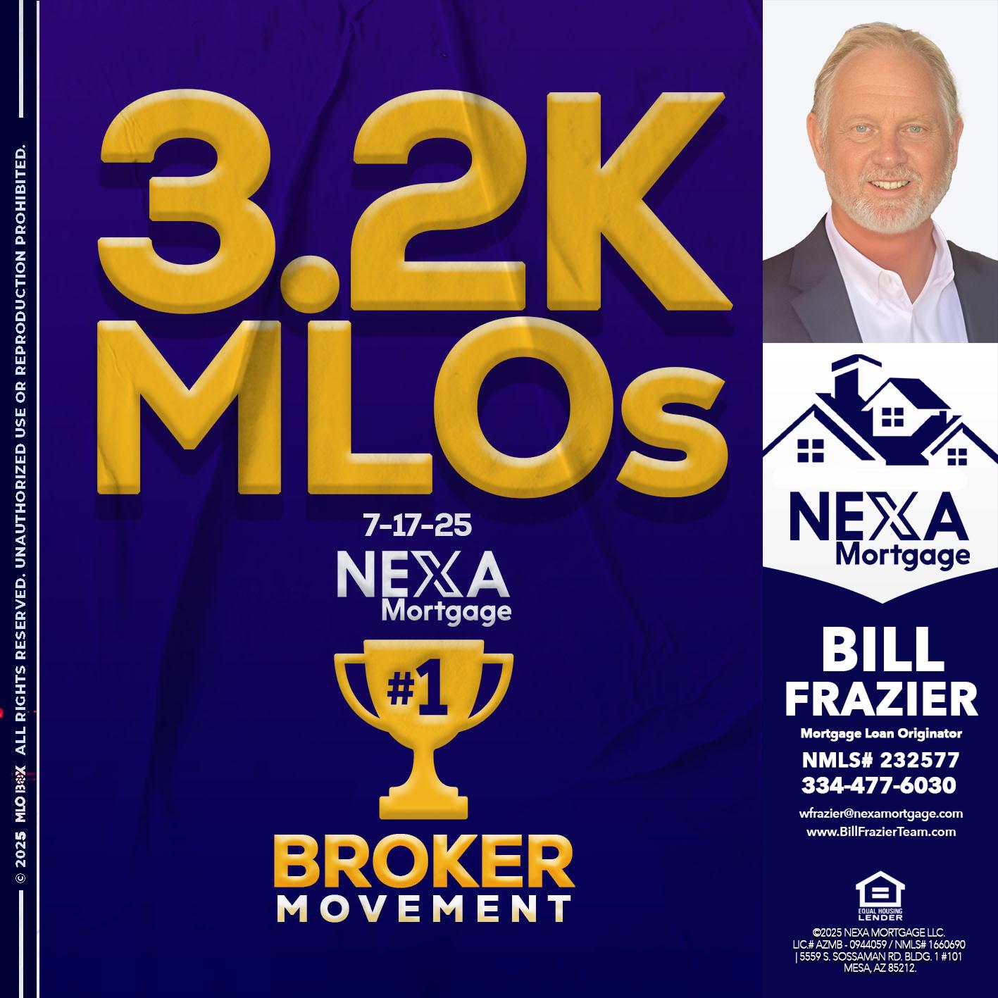 3.2K MLOs - Bill Frazier -Mortgage Loan Originator
