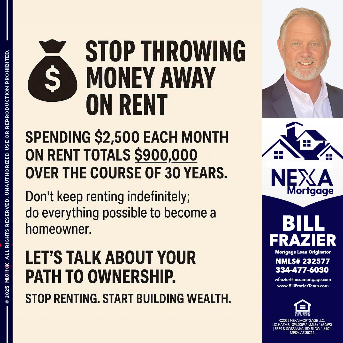 STOP THROWING - Bill Frazier -Mortgage Loan Originator