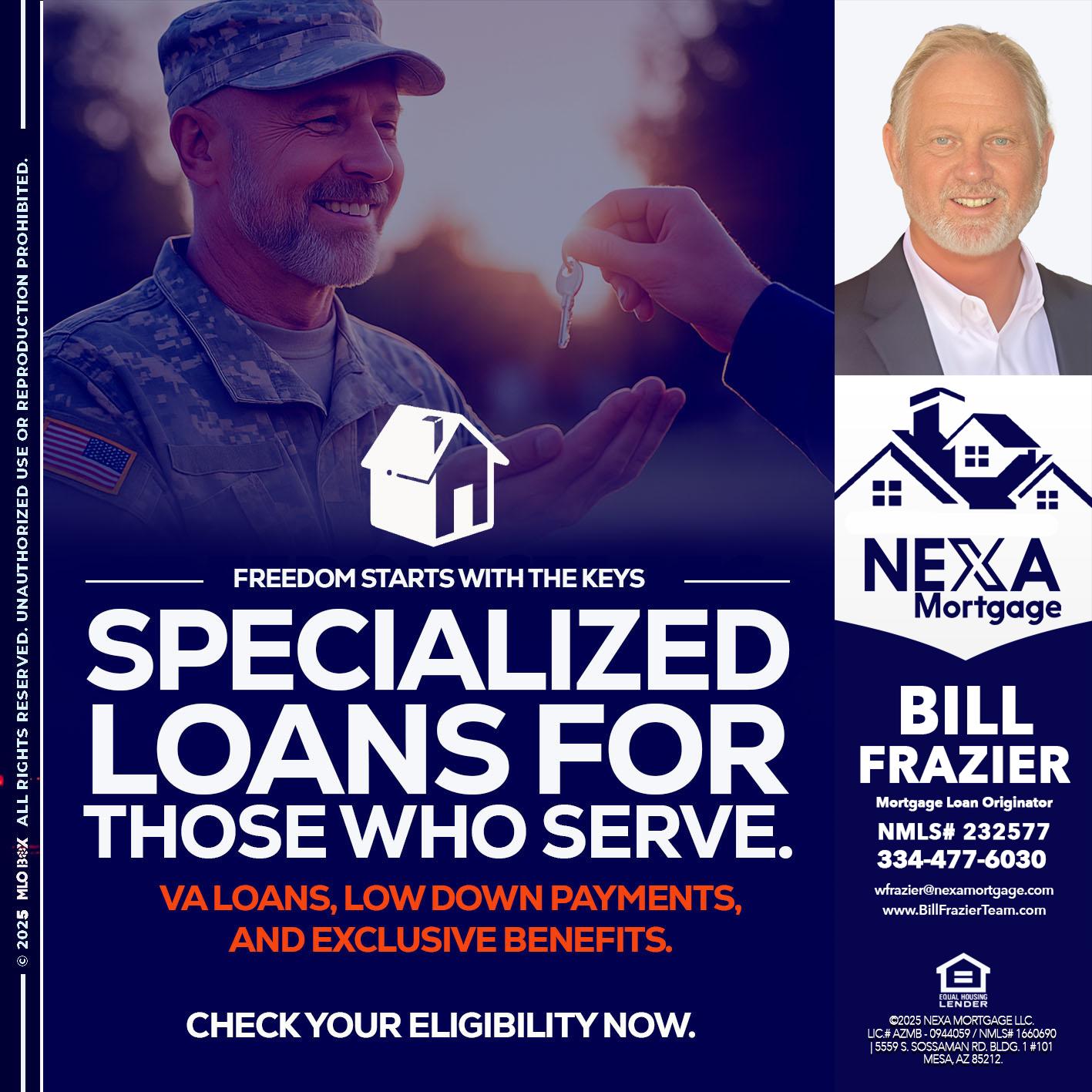 SPECIALIZED LOANS - Bill Frazier -Mortgage Loan Originator