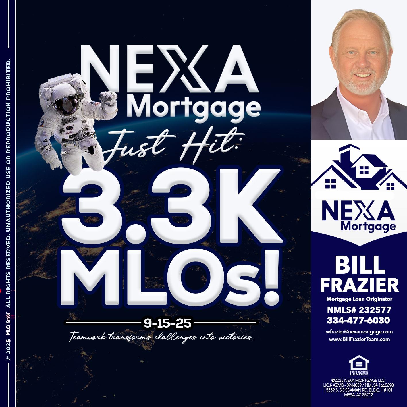 3.3K - Bill Frazier -Mortgage Loan Originator