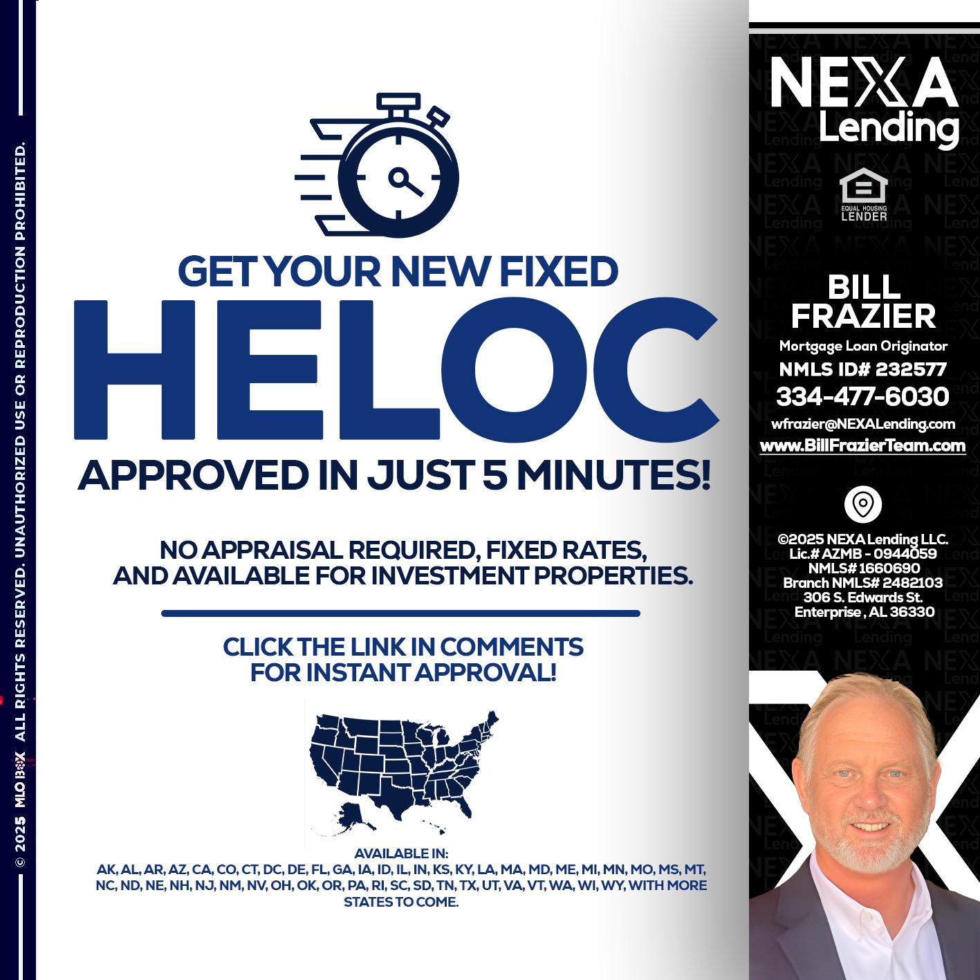 HELOC - Bill Frazier -Mortgage Loan Originator
