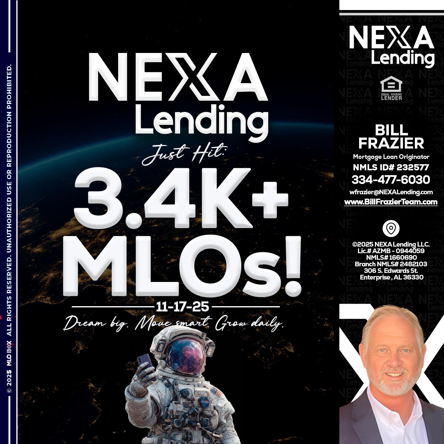 3.4K MLOs - Bill Frazier -Mortgage Loan Originator