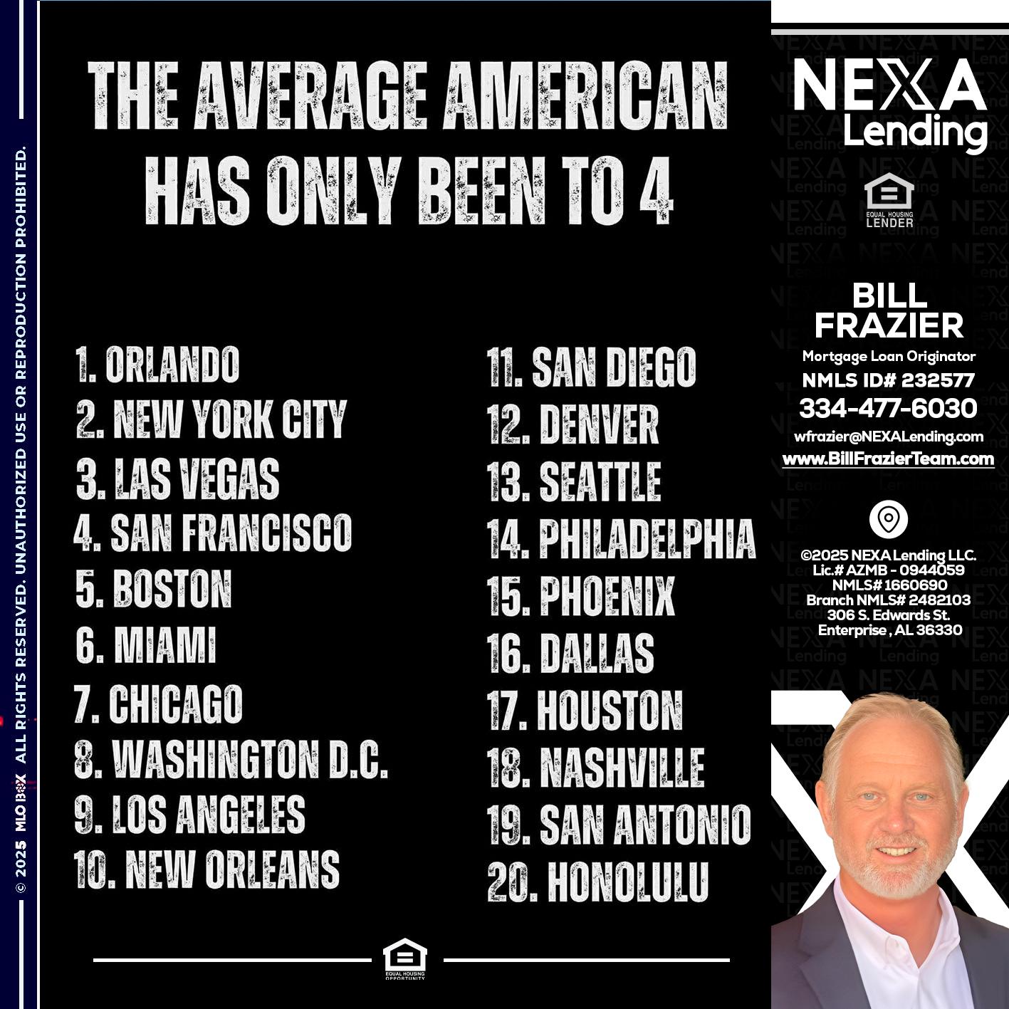 THE AVERAGE AMERICAN - Bill Frazier -Mortgage Loan Originator