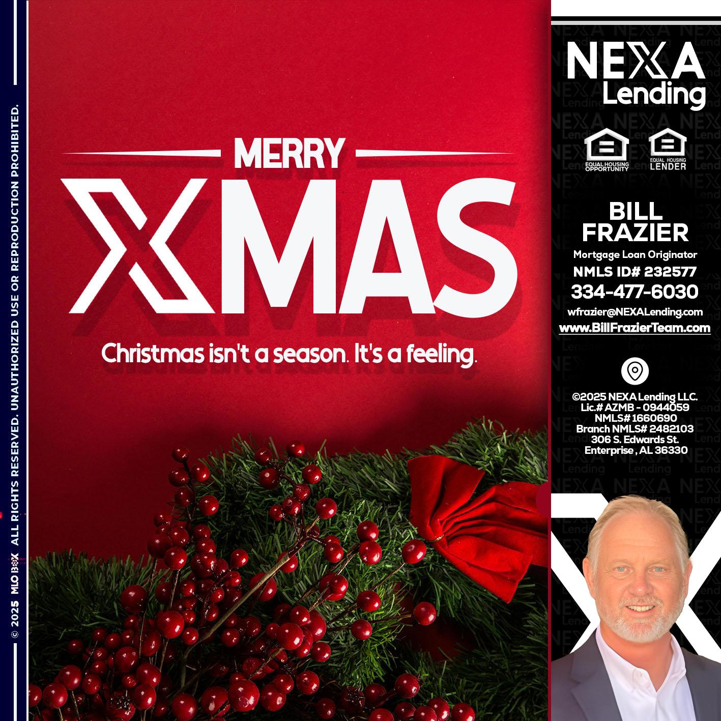 merry xmas - Bill Frazier -Mortgage Loan Originator