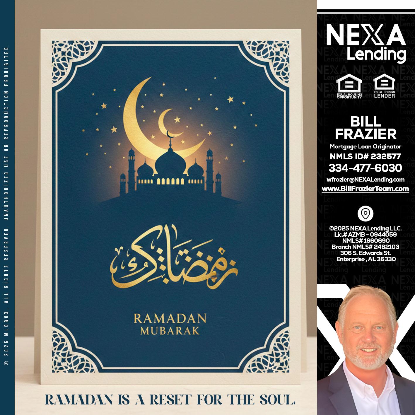 HAPPY RAMADAN - Bill Frazier -Mortgage Loan Originator