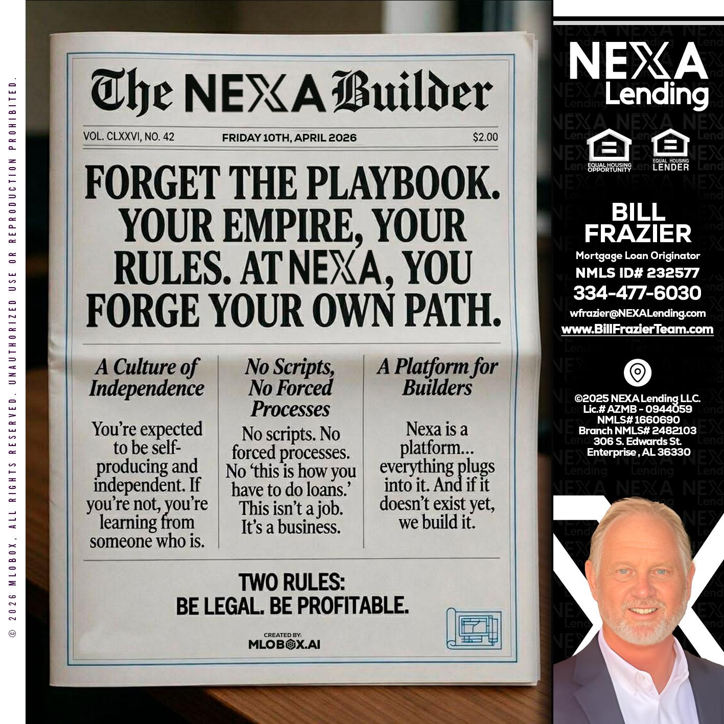 THE NEXA BUILDER - Bill Frazier -Mortgage Loan Originator