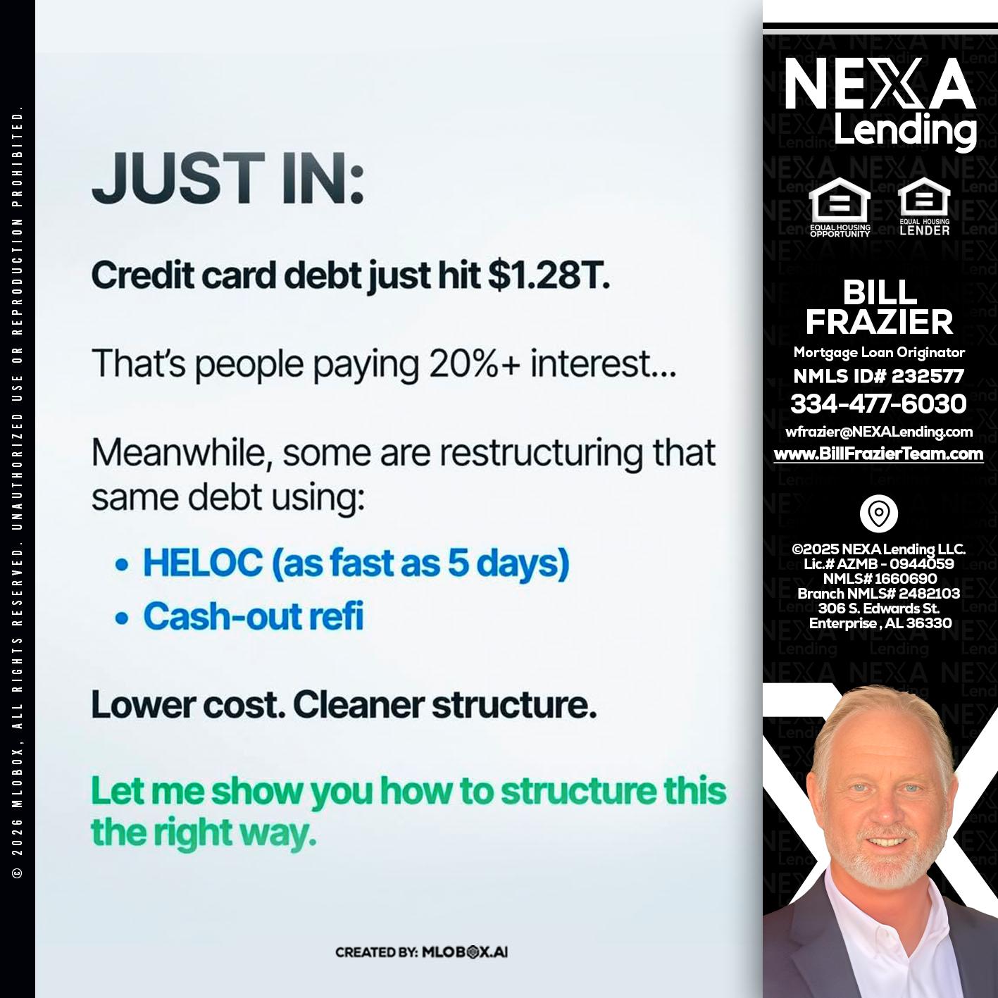 JUST IN - Bill Frazier -Mortgage Loan Originator