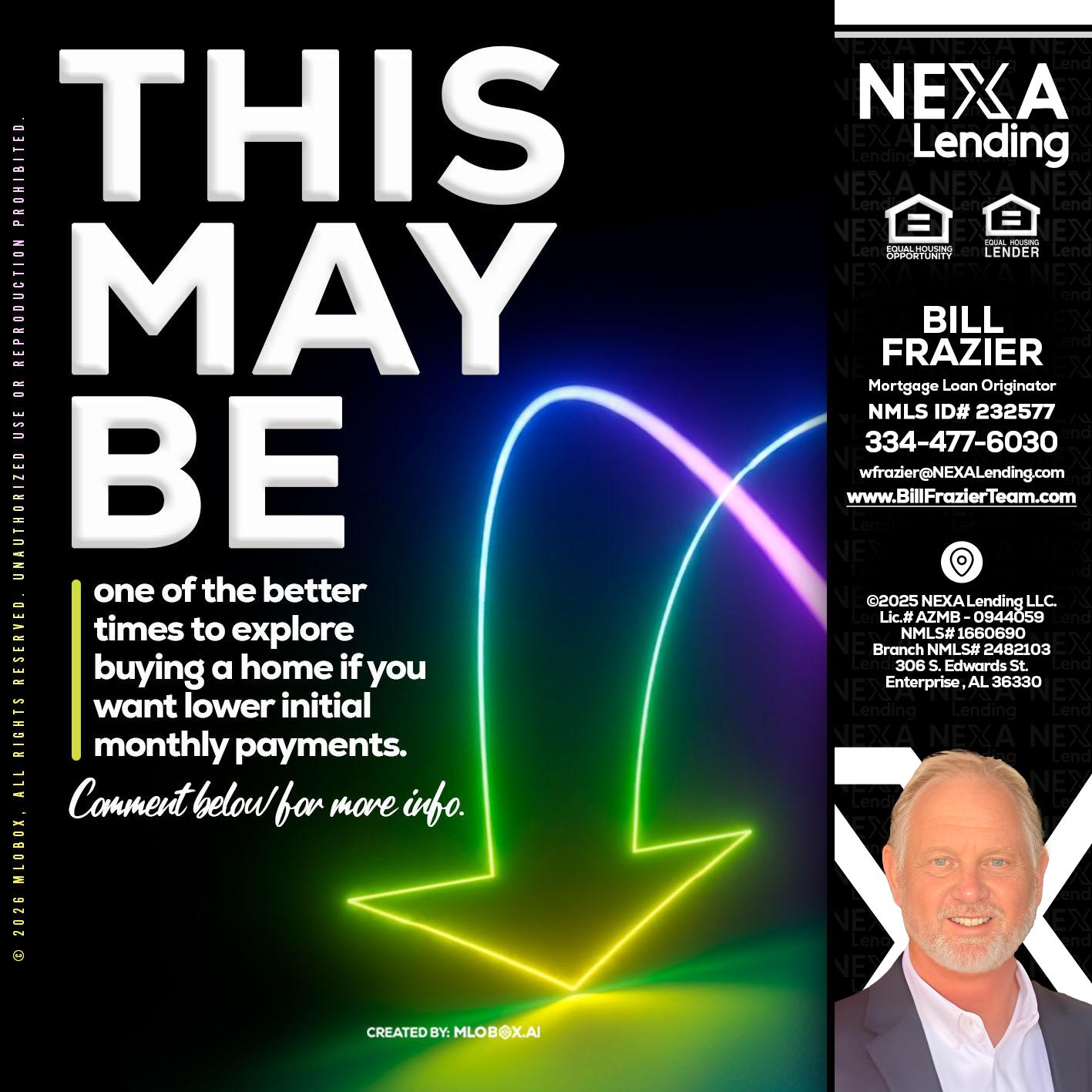 THIS MAY BE - Bill Frazier -Mortgage Loan Originator
