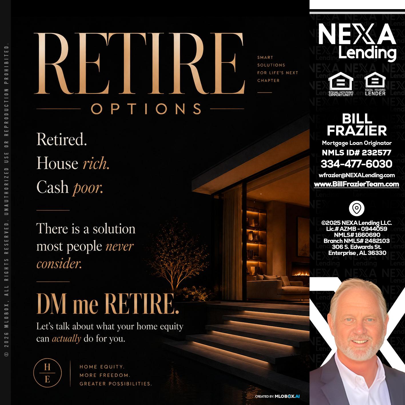 RETIRE LOANS - Bill Frazier -Mortgage Loan Originator
