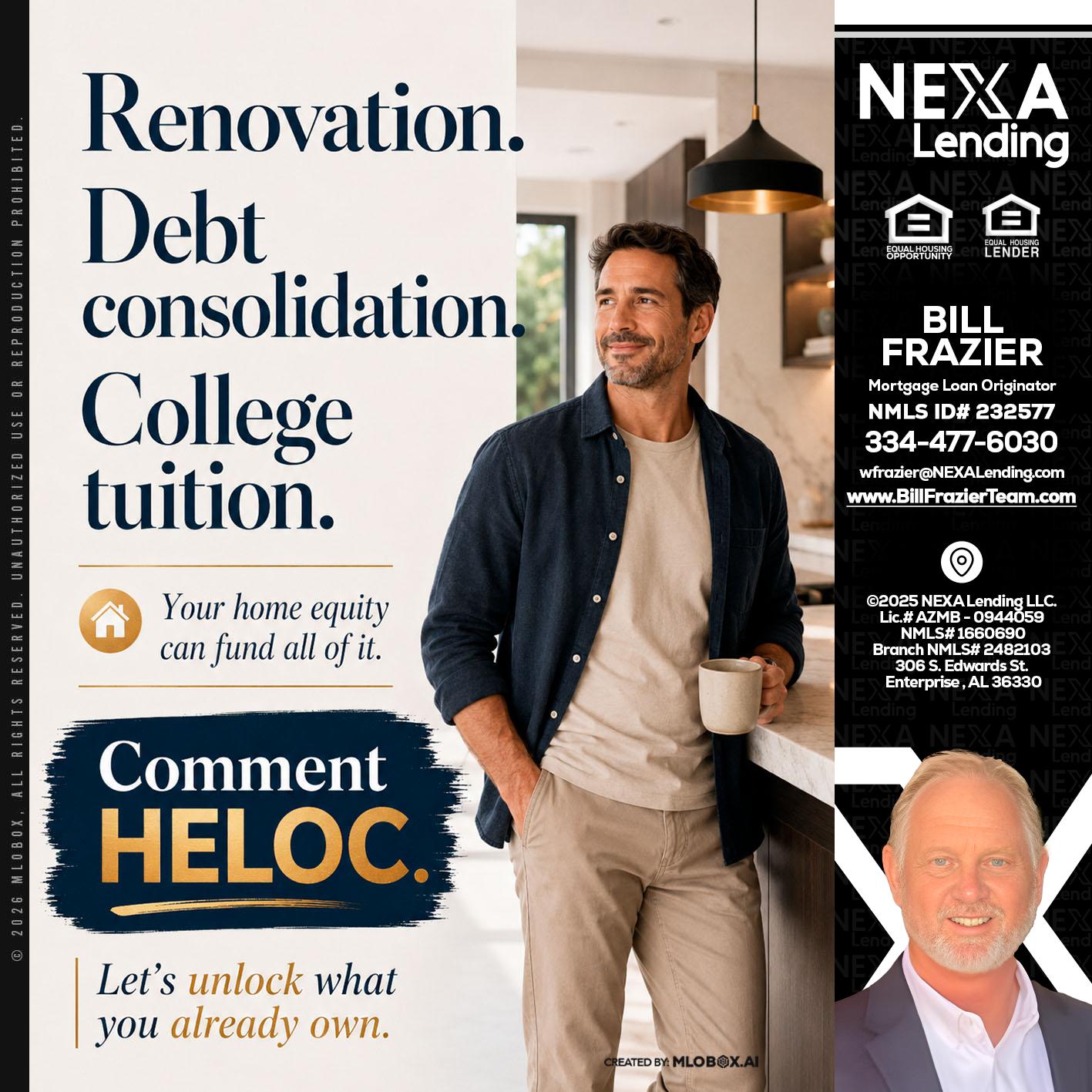 RENOVATION DEBT - Bill Frazier -Mortgage Loan Originator