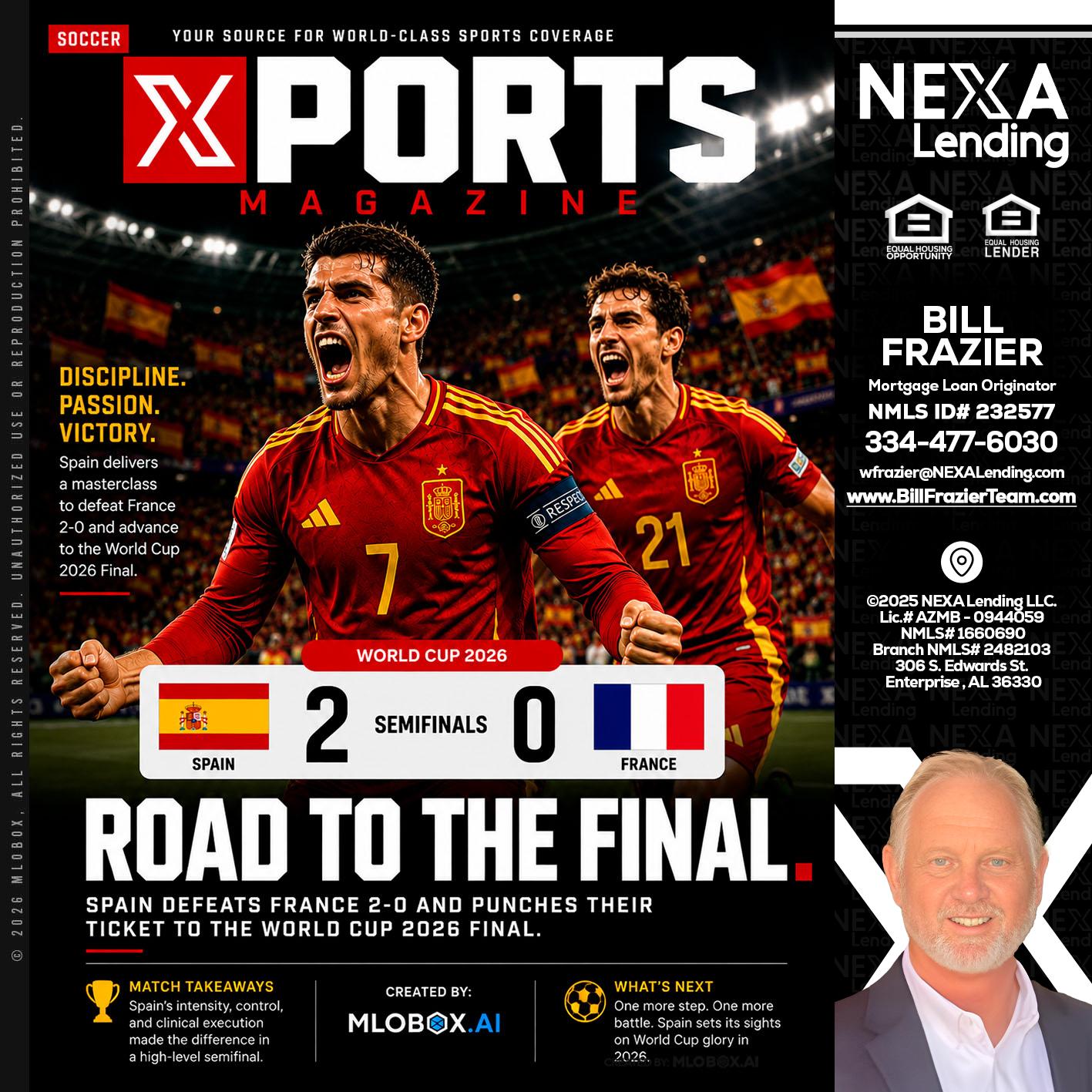 XPORTS WORLD CUP 2026 - Bill Frazier -Mortgage Loan Originator