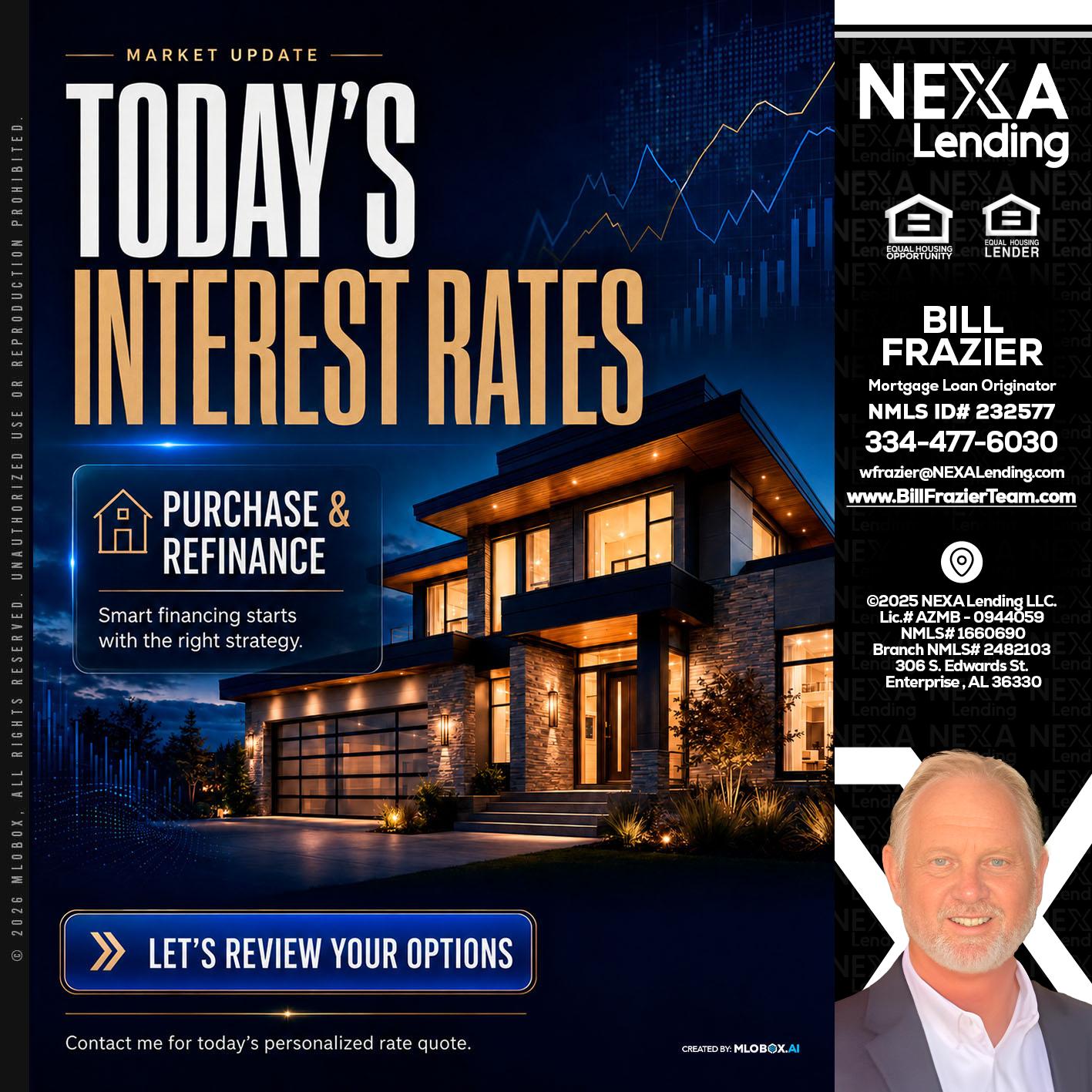 TODAYS RATES - Bill Frazier -Mortgage Loan Originator