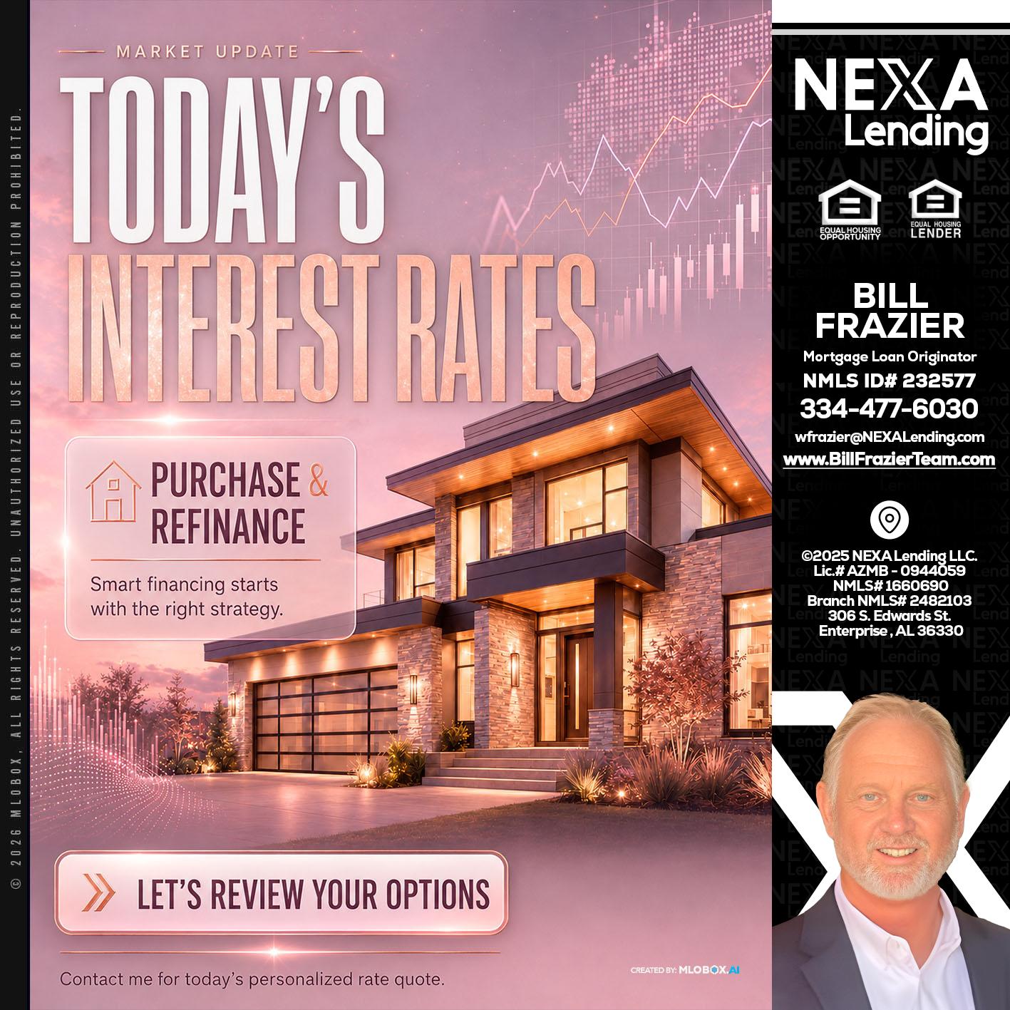 todays interest rates - Bill Frazier -Mortgage Loan Originator