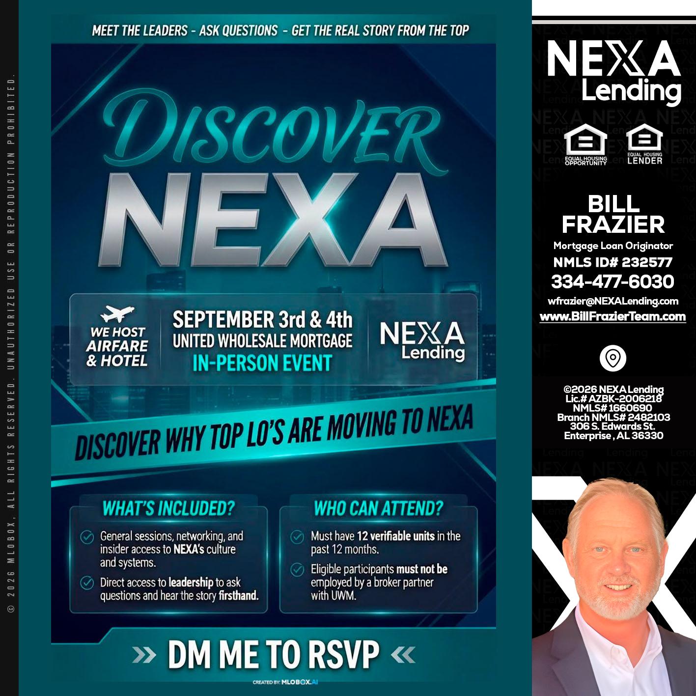 DISCOVER NEXA - Bill Frazier -Mortgage Loan Originator