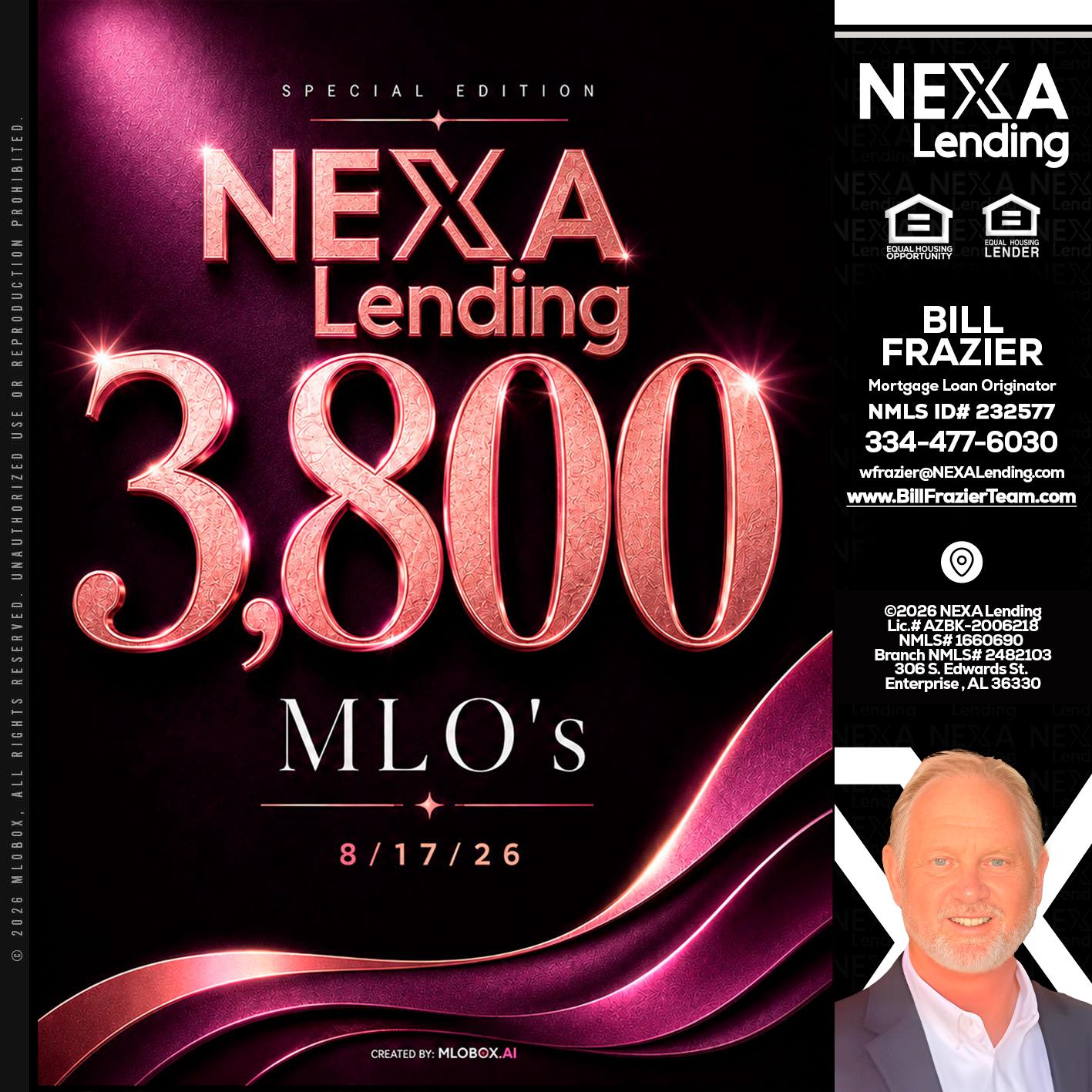 3800 MLOs - Bill Frazier -Mortgage Loan Originator