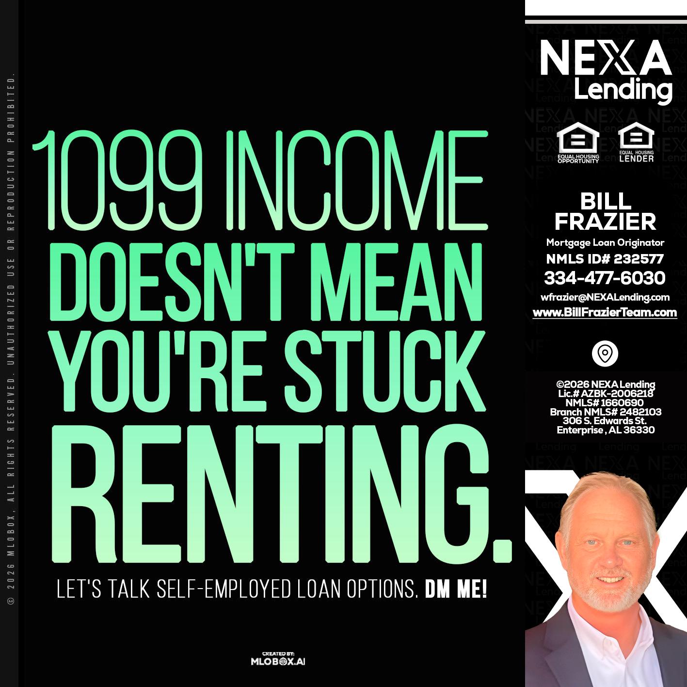 1099 income - Bill Frazier -Mortgage Loan Originator