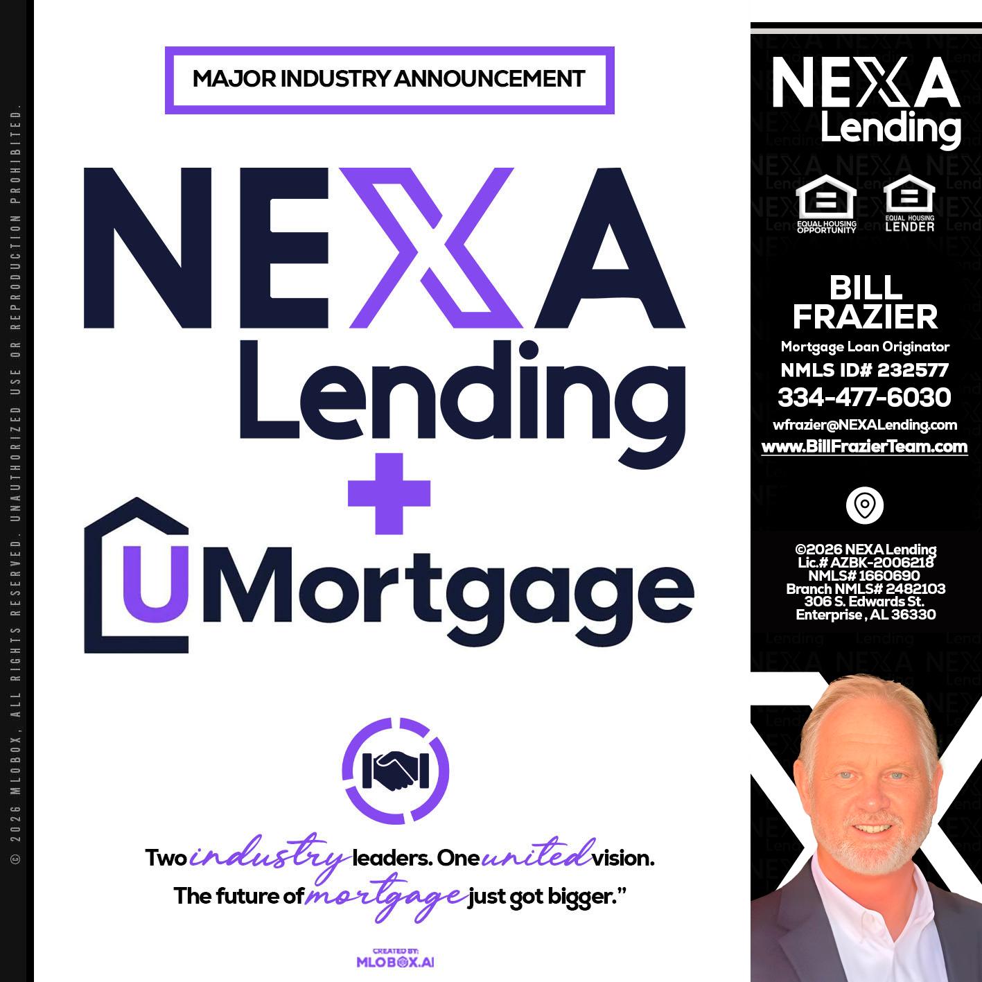 NEXA LENDING U MORTGAGE - Bill Frazier -Mortgage Loan Originator