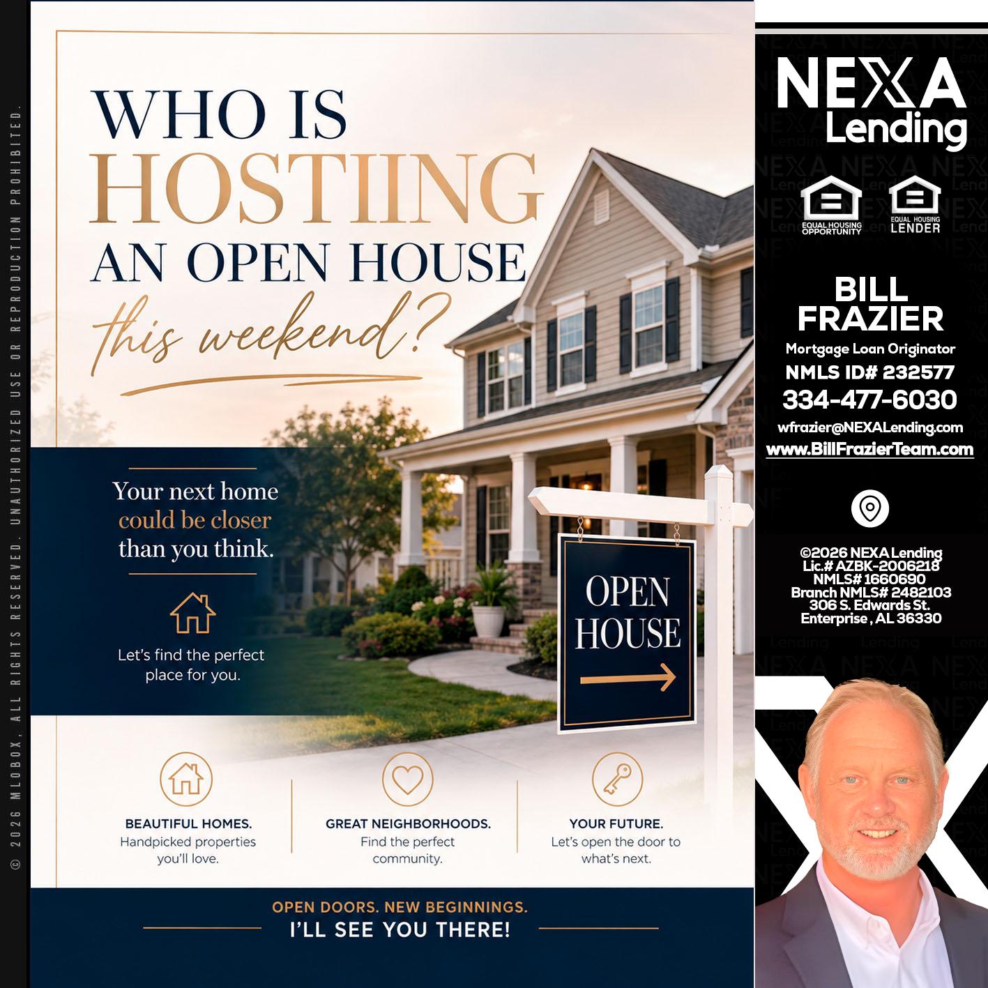 WHOS HOSTING - Bill Frazier -Mortgage Loan Originator