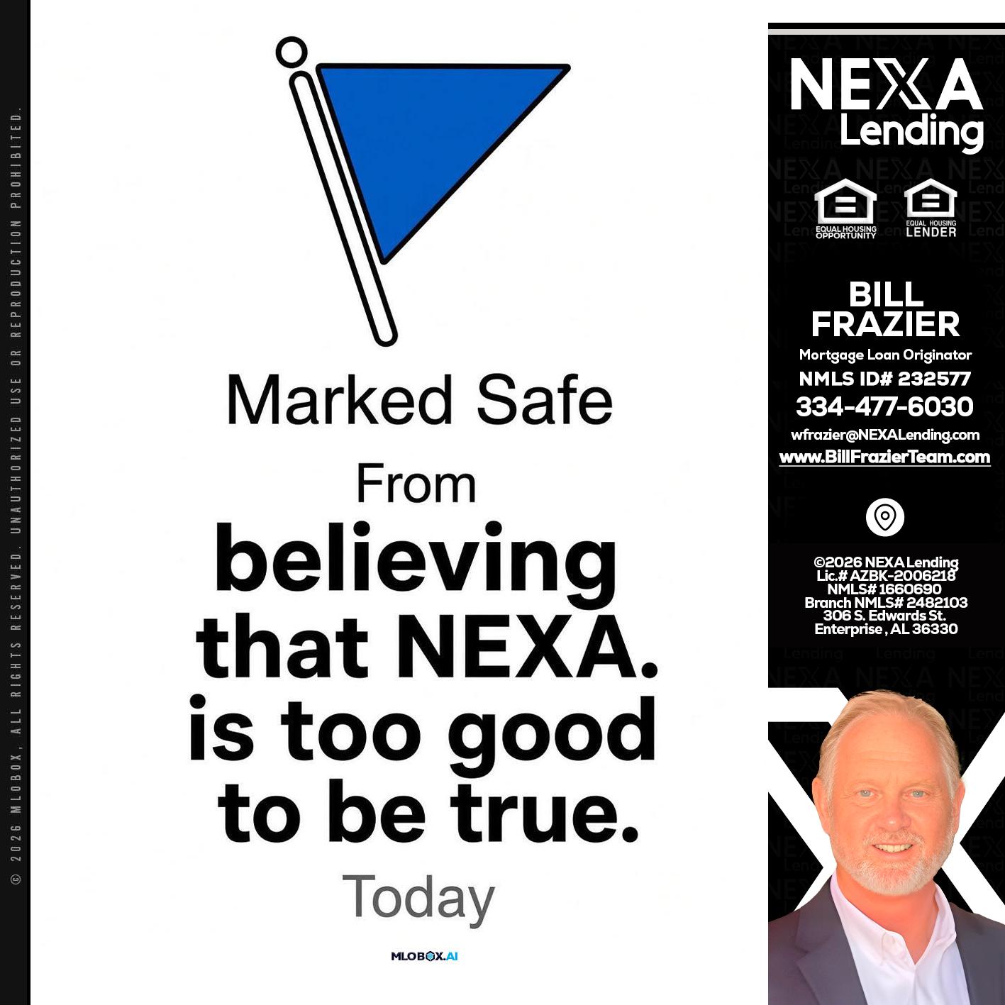 MARKED SAFE - Bill Frazier -Mortgage Loan Originator