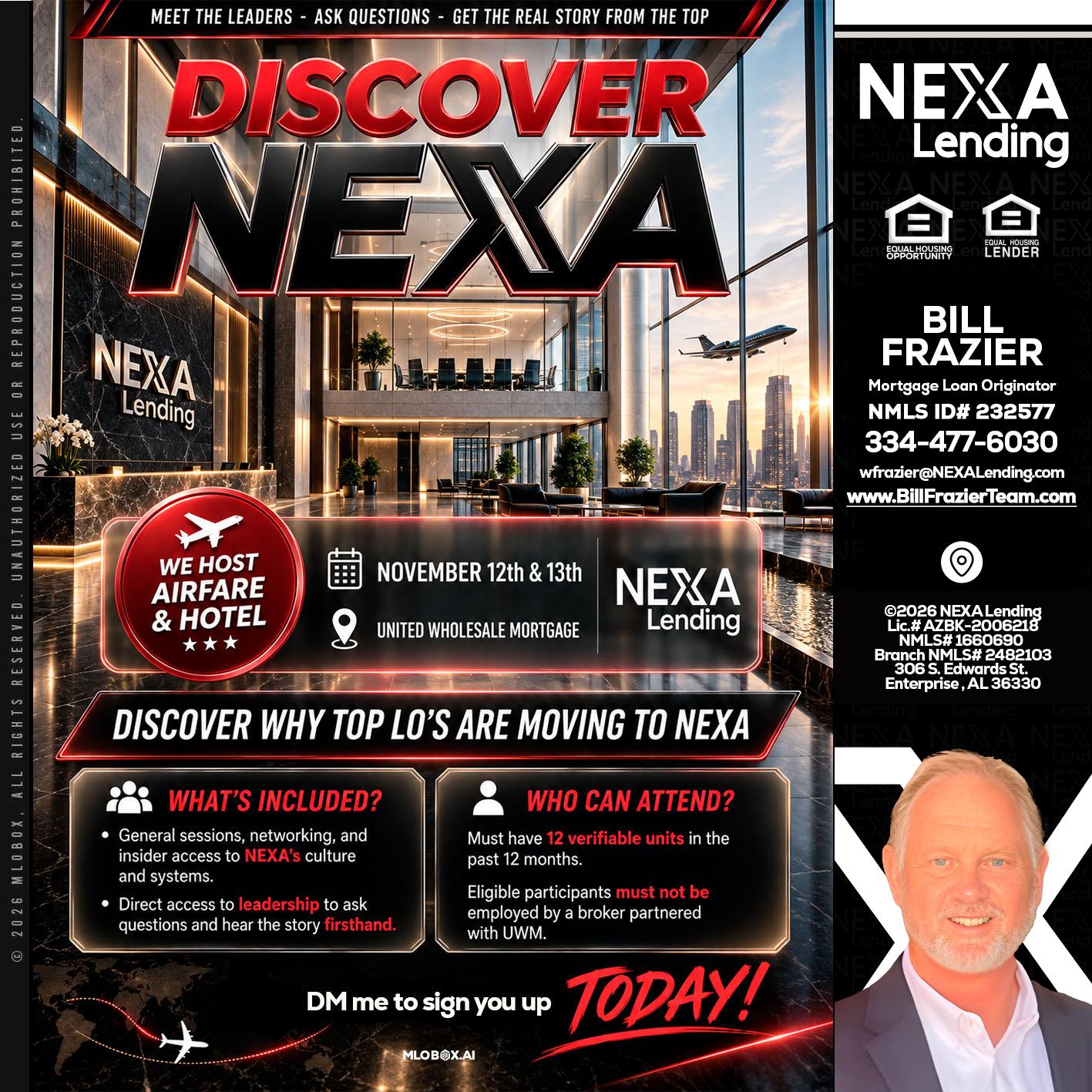 DISCOVER NEXA - Bill Frazier -Mortgage Loan Originator